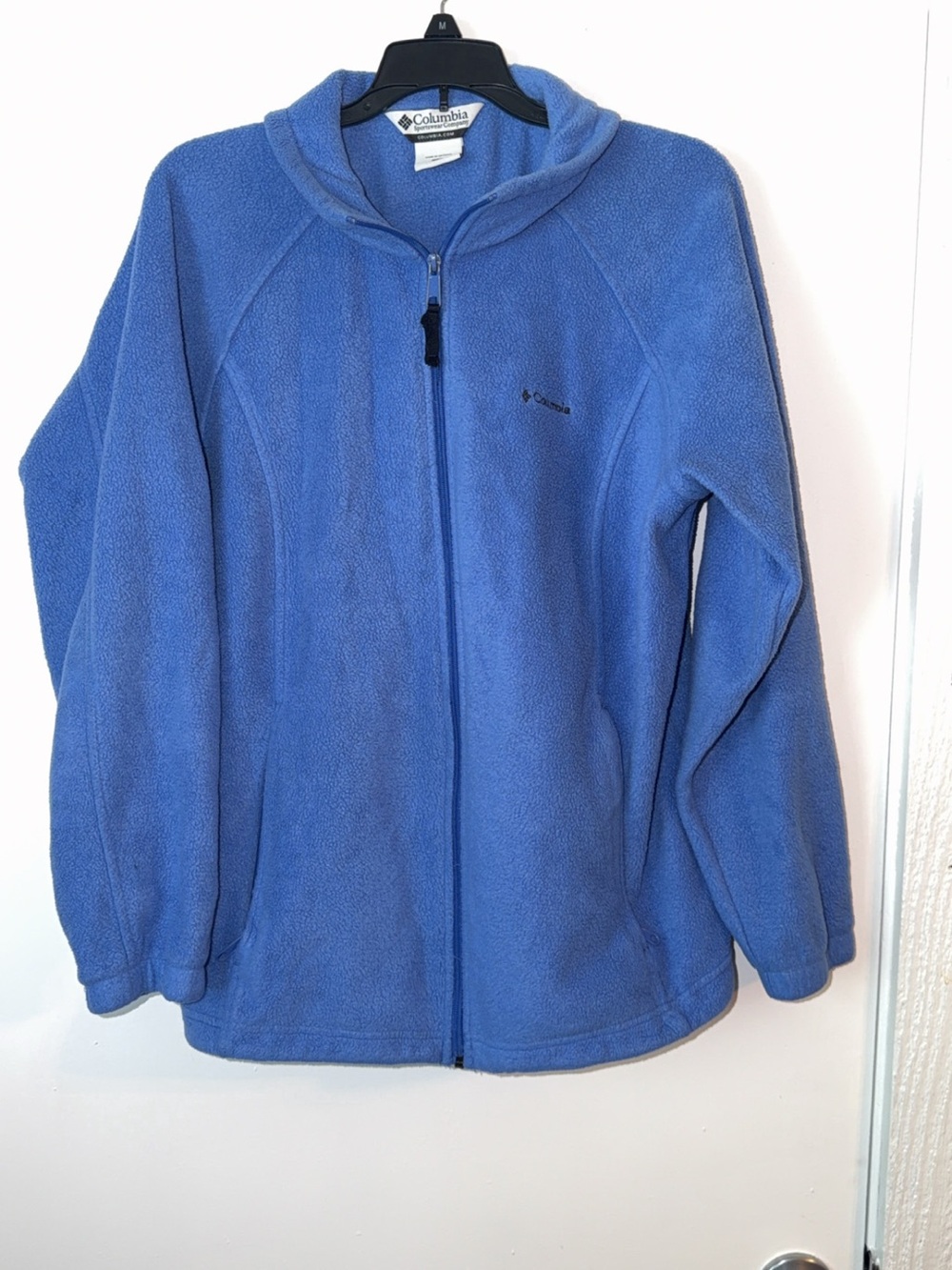 Columbia Women's Full Zip Soft Fleece Jacket Blue Size 1X zipper pockets